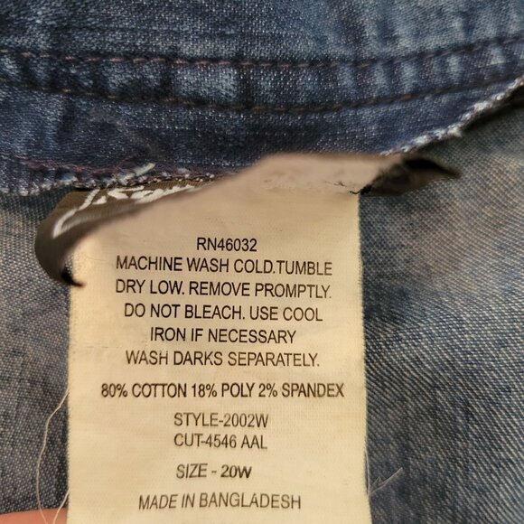 Southern Lady Denim A Line Skirt 20W Yellowstone Western Vintage - Picture 3 of 6